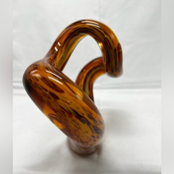 Unique Murano style art glass, abstract, free sculpture, amber leopard print - Picture 3 of 6